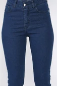 Lacivert Yüksek Bel Kadın Jean Kot Pantolon - 4