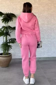 Pembe Kadın Üç İplik Şardonlu Eşofman Takımı - 4