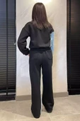 Siyah Kadın Kot Garnili Şardonlu Sweat Pantolon İkili Takım - 4