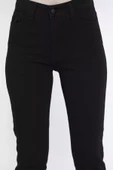 Siyah Yüksek Bel Likralı Kadın Slim Fit Jean Pantolon - 4
