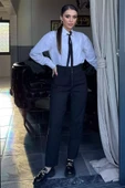 Siyah Kadın Yüksek Bel Pantolon - 2