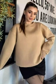 Bisküvi Kadın Fiyonk Nakışlı Şardonlu Sweatshirt - 2