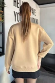 Bisküvi Kadın Fiyonk Nakışlı Şardonlu Sweatshirt - 4