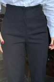 Siyah Kadın Yüksek Bel Pantolon - 3
