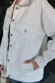 Taş Oversize Kadın Jean Kot Ceket - 3