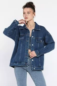 Koyumavi Oversize Kadın Jean Kot Ceket - 2