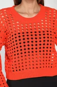 Orange Ajurlu Mevsimlik Triko Bluz - 4