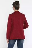 Bordo Taş Detaylı Kadın Tarz Blazer Ceket - 3
