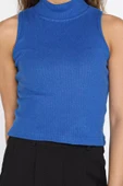 Saksmavisi Yarım Balıkçı Yaka Sıfır Kol Kaşkorse Bluz - 4