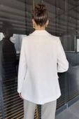 Krem Taş Detaylı Kadın Tarz Blazer Ceket - 3
