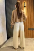Krem Kadın Triko Pantolon - 4