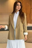 Haki Kadın Astarlı Blazer Ceket - 2