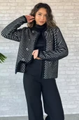 Siyah Yumoş İplik Sakallı Triko Ceket - 2