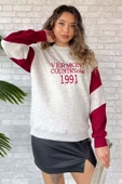 Gribordo Üç İplik Şardonlu Renk Garnili Kadın Sweatshirt - 2