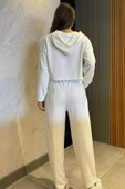 Krem Dijital Baskılı Sweat Pantolon Eşofman Takımı - 4