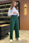 Zümrüt Yeşili Kadın Triko Pantolon - 1
