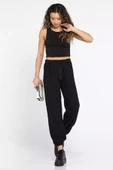 Siyah-gri-mint Fitilli Paça Lastikli 3 Lü Pantolon - 5