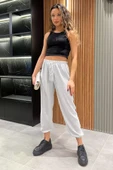 Siyah-gri-mint Fitilli Paça Lastikli 3 Lü Pantolon - 8