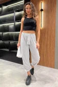 Siyah-gri-mint Fitilli Paça Lastikli 3 Lü Pantolon - 9