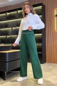 Zümrüt Yeşili Kadın Triko Pantolon - 2