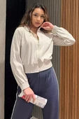 Bej Kadın Kol Şeritli Bel Lastikli Mevsimlik Ceket - 1