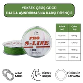 İp Örgü Misina - 4 Kat - Pro S-Line - 100mt - 0.20mm - 9,99kg Çeker thumbnail 5