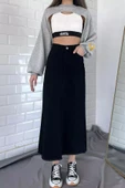 Siyah Püsküllü Jean Kot Etek - 3