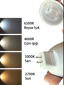 (8 Adet) Osaka 5W (40W) Sarı Işık (3000K) G4 Duylu (İğne Bacak) Led Çanak Ampul thumbnail 5