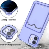 Xiaomi Mi 14T Uyumlu Kamera Korumalı Kartlıklı Köşeleri Airbag Tasarımlı Darbe Önleyici Şeffaf Silikon Kılıf - 5