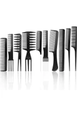 10 Parça Profesyonel Kuaför Tarak Seti - Saç Kesim, Ayırma, Şekillendirme Ve Fön Tarağı thumbnail 1