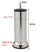 Mobilya Kanepe Baza Koltuk Çekyat Yükseltme Ayağı Kalın Diş M10 Krom Metal 10 Cm 4 Adet thumbnail 3