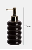 Porsima 3204 Porselen Sıvı Sabunluk - Tezgah Üstü Banyo Mutfak Lavabo Sabunluğu - 275 cc-Siyah - 2