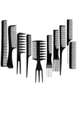 10 Parça Profesyonel Kuaför Tarak Seti - Saç Kesim, Ayırma, Şekillendirme Ve Fön Tarağı thumbnail 4