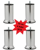Mobilya Kanepe Baza Koltuk Çekyat Yükseltme Ayağı Kalın Diş M10 Krom Metal 10 Cm 4 Adet thumbnail 2