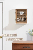 Porsima Duvara Montajlı Dekoratif Anahtarlık Dolabı - Duvar Askılı Anahtar Saklama Kabin 21X25,5cm - 1
