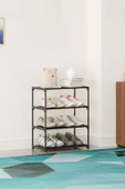 İronika Kalın Metal Çubuklu 4 Katlı Lüx Ayakkabılık Metal Borulu Raf Organizer - 3
