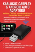 Kablosuz Carplay & Android Auto Adaptörü - Apple Ve Android Cihazlar İçin Evrensel Wireless Carplay Çevirici - 2