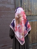 Pamuklu Flora Desen Eşarp-Mürdüm - 2