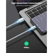 UGREEN TYPE-C TO USB-A 3A QC ÖRGÜLÜ HIZLI ŞARJ KABLOSU 1 MT GÜMÜŞ BEYAZI 60131 - 2