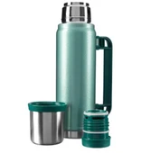 S-link SL-TM13 Yeşil Kumlama Boya 750ML Iç 304  Plastik Kulp Ve Portatif Paslanmaz Çelik Termos Kupa - 1