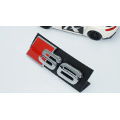 DK Tuning S6 Gümüş Kırmızı 3D Ön Panjur Logo Audi İle Uyumlu - 3