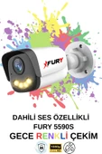 FURY 1 li Sesli Gece Renkli Görüş Güvenlik Kamerası Su Geçirmez Güvenlik Kamerası Seti 5590s 250GB thumbnail 4