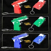 Çocuk Katlanabilir Lastik Tabanca Atıcılık Lastik Bant Tabanca Metal Anahtarlık Oyuncak - 5