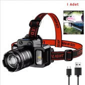 Zoom Sensörlü LED Kafa Feneri | USB-C Şarjlı, Yakınlaştırmalı, Dijital Göstergeli, Su Geçirmez - 1