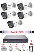 FURY 5 li Sesli Gece Renkli Görüş Güvenlik Kamerası Su Geçirmez Güvenlik Kamerası Seti 5590s 1TB thumbnail 2
