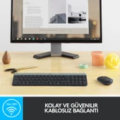 Logitech MK470 Kablosuz İnce Türkçe Klavye Mouse Seti - Gri-Siyah thumbnail 3