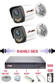 FURY 2 li Sesli Gece Renkli Görüş Güvenlik Kamerası Su Geçirmez Güvenlik Kamerası Seti 5590s 500GB thumbnail 2