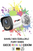 FURY 5 li Sesli Gece Renkli Görüş Güvenlik Kamerası Su Geçirmez Güvenlik Kamerası Seti 5590s 1TB thumbnail 5