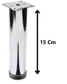 Mobilya Kanepe Baza Koltuk Çekyat Yükseltme Ayağı Tablalı Krom Metal 15 Cm 4 Adet thumbnail 4