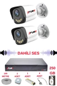 FURY 2 li Sesli Gece Renkli Görüş Güvenlik Kamerası Su Geçirmez Güvenlik Kamerası Seti 5590s 250GB thumbnail 2